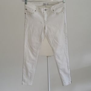 Express Stella White Zipper Jean